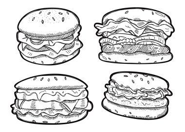 Set of hamburger clipart