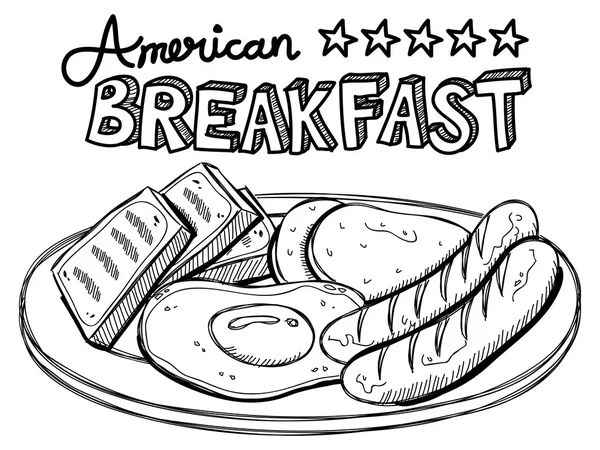 American breakfast — Stock Vector