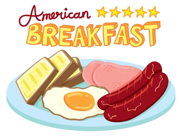 Amerikan kahvaltısı — Stok Vektör