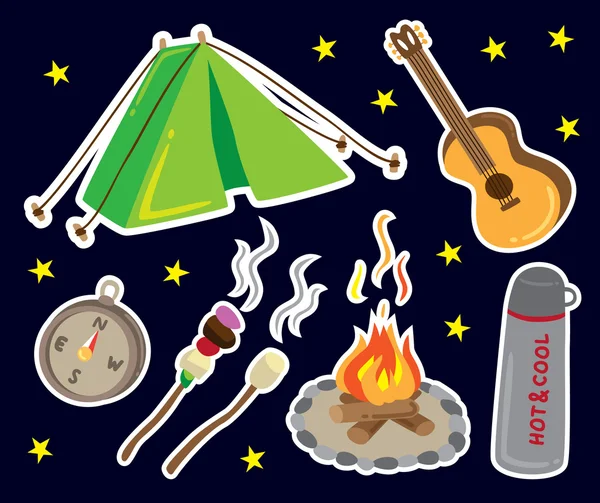Camping doodle — Image vectorielle
