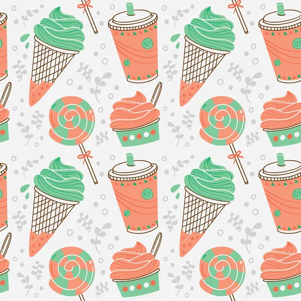 Desserts seamless background