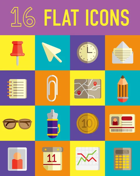 Set of business flat icon — Stock Vector