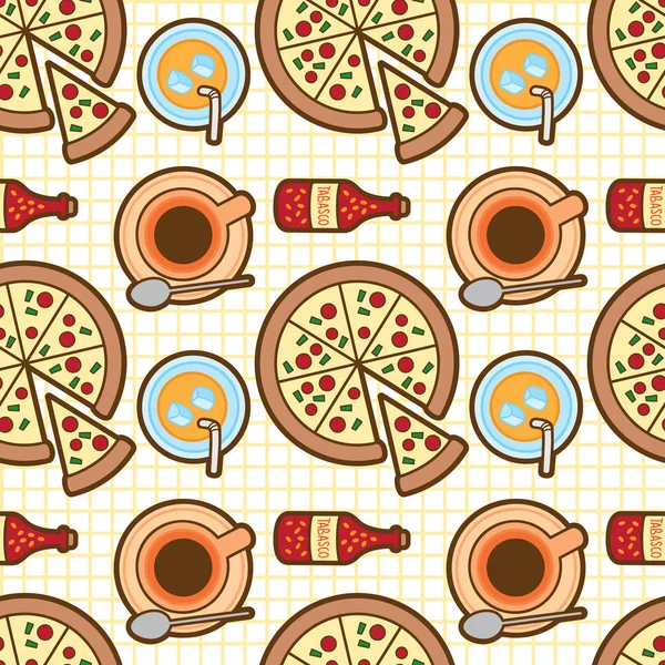 Pizza sömlös bakgrund — Stock vektor