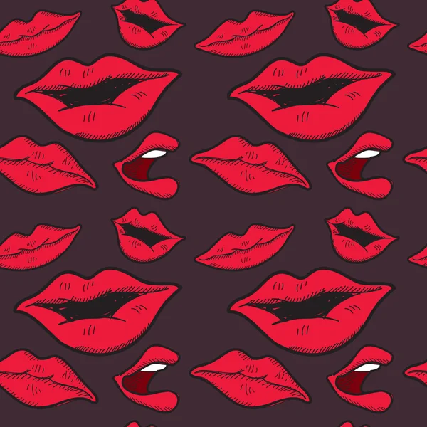 Lippen naadloze patroon — Stockvector