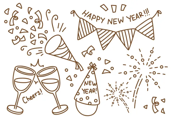 Yeni yıl doodle — Stok Vektör