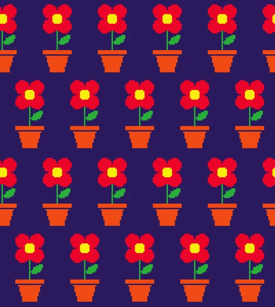 Virágmintás pixel — Stock Vector