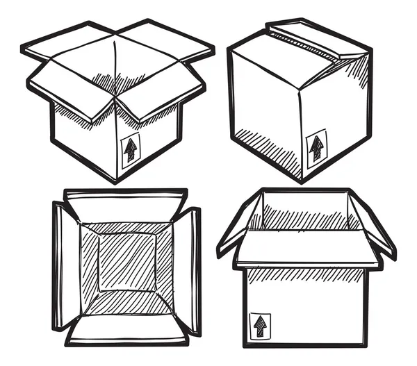 Conjunto de caixa doodle —  Vetores de Stock