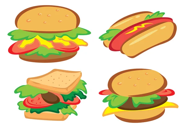 Set van voedsel pictogram — Stockvector