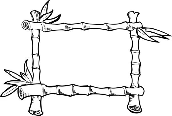 Cadre en bambou sketchy — Image vectorielle