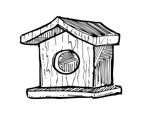 Sketchy bird house — Stock Vector