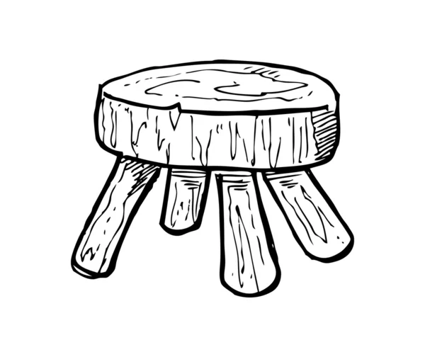 Chaise en bois sketchy — Image vectorielle