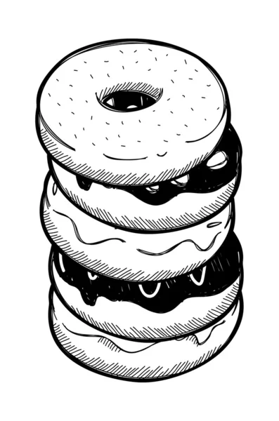 Pila de donut — Vector de stock