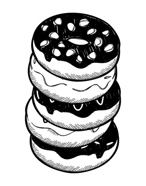 甜甜圈的堆栈 — 图库矢量图片