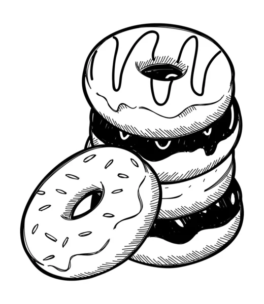 Pila de donut — Vector de stock