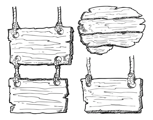 Tábua de madeira esboçada — Vetor de Stock