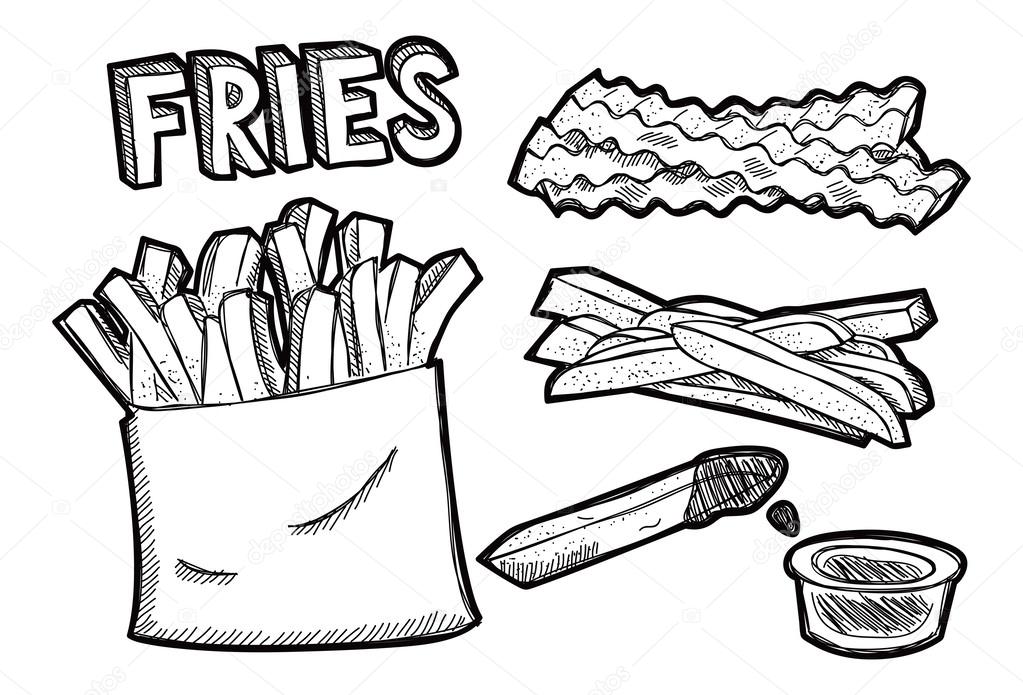 French fries doodle