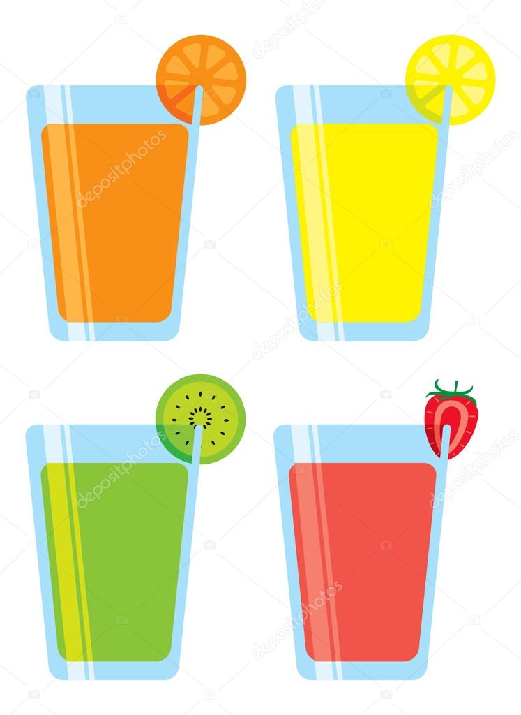 Set of fruit juice