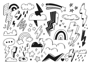 El çizimi elementler. vektör illüstrasyonu