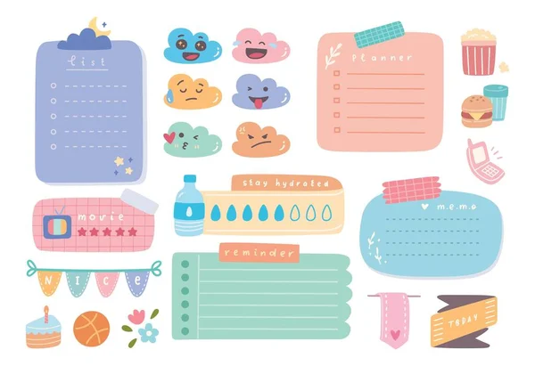 Cute Journal Planner Vector Illustration Design — Stock Vector