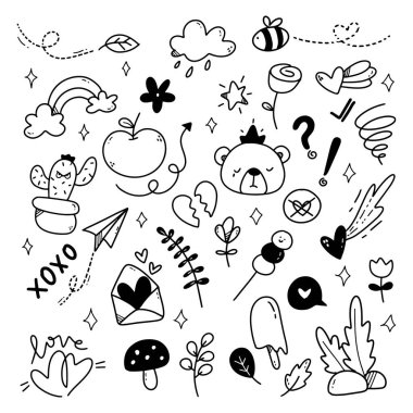 El çizimi soyut karalamalar