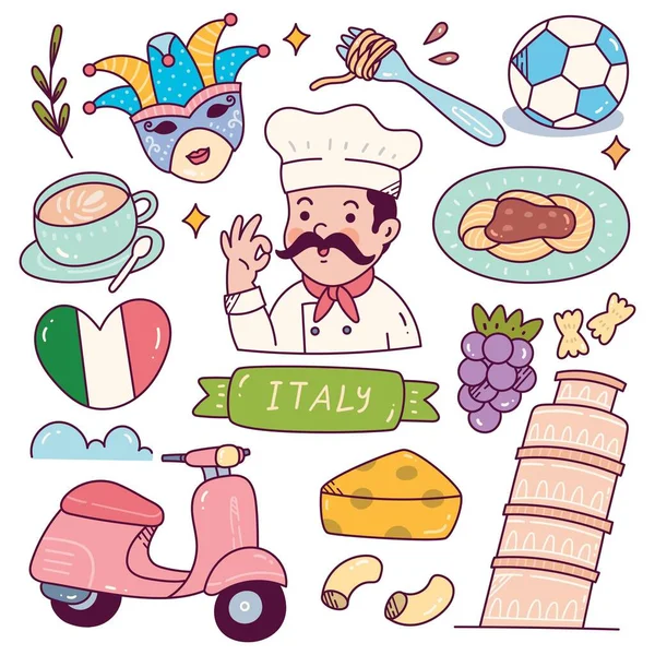 이탈리아 목적지를 표시하는 Vector Illustration — 스톡 벡터