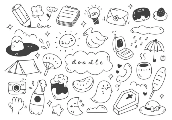 Vektor Illustration Hintergrund Niedliche Doodle Elemente — Stockvektor