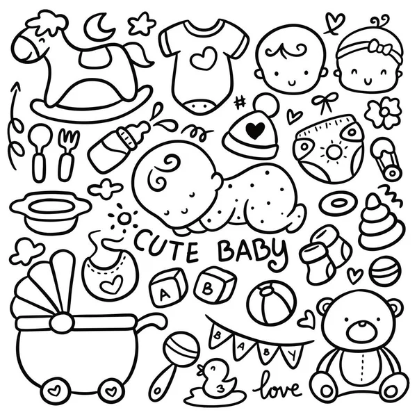 Kunst Illustratie Baby Doodle — Stockvector