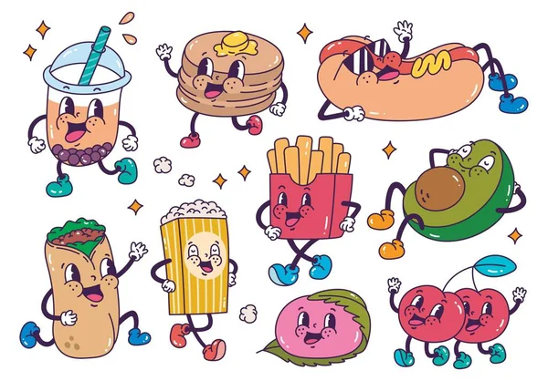 Food characters retro Vector Art Stock Images | Depositphotos