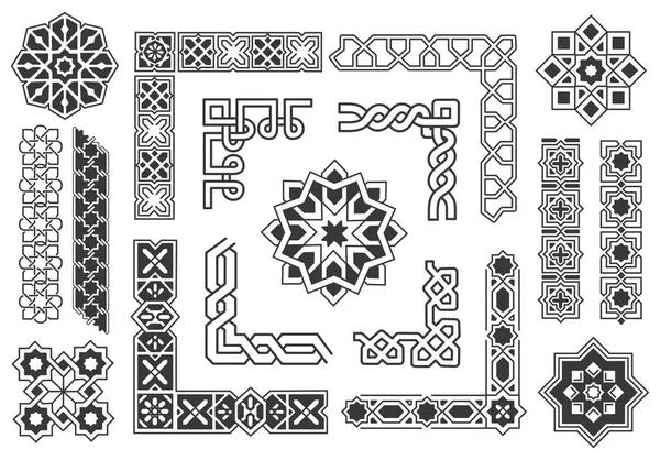 Frontieră Islamică Model Element Design Vectorial Ilustrație — Vector de stoc