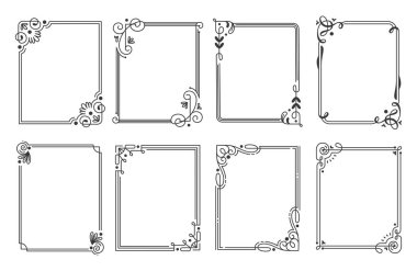  Çiçek çerçeveleri seti, illüstrasyon 