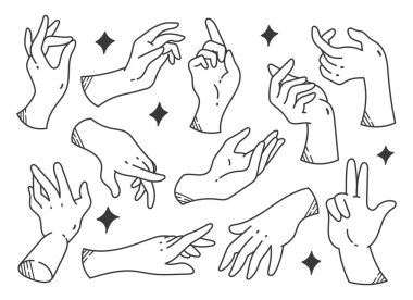 El hareketleri, vektör illüstrasyonu 