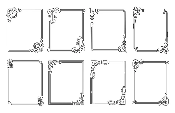 Floral Frames Set Illustration — Stock Vector