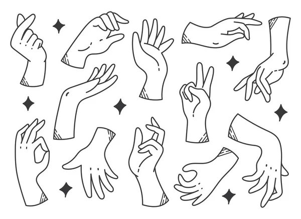 Hand Gestures Vector Illustration — Stock Vector