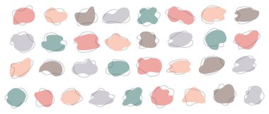 Farklı şekillere sahip renkli noktalar kümesi, vektör illüstrasyonu