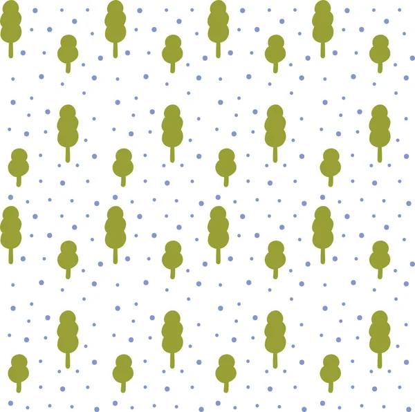 Seamless Pattern Trees Vector Illustration — Stock Vector