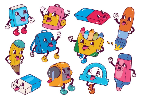Serie Personaggi Dei Cartoni Animati Diversi Tipi Persone Illustrazione Vettoriale — Vettoriale Stock