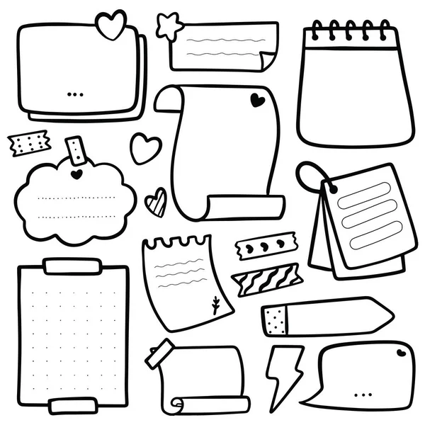 Vector Illustratie Van Papier Papier Papier Doodles — Stockvector