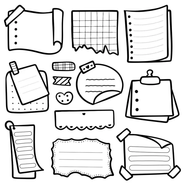 Vector Illustratie Van Papier Papier Papier Doodles — Stockvector