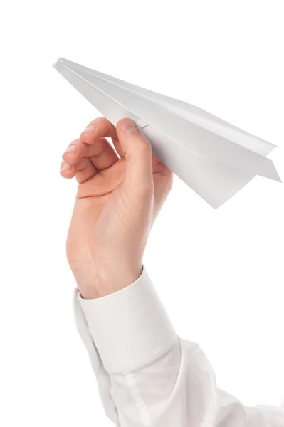 Launching paper airplane — Stock Photo, Image