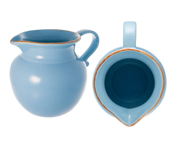 Blue ceramic pitcher — Stock Photo, Image