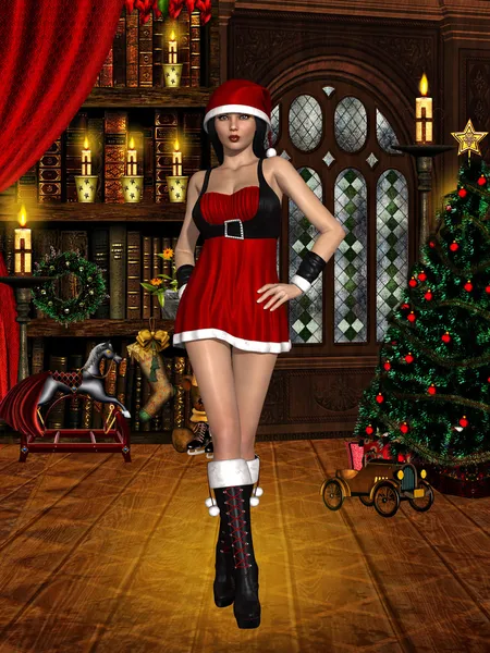 Fille sexy de santa — Photo