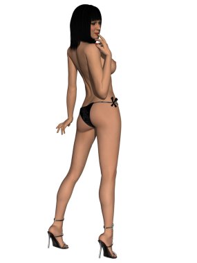 çıplak kadın vücudu ile seksi poz