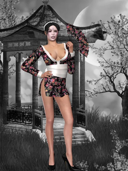 Sexy Geisha — Stockfoto