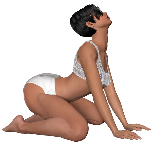 Sexig kvinna stretching — Stockfoto