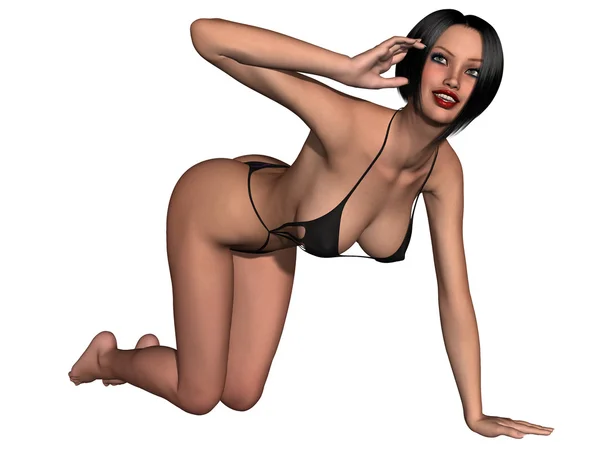 Sexy jovem mulher em bodysuit — Fotografia de Stock