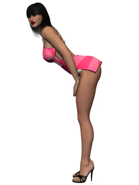 Atractiva joven posando en falda sexy — Foto de Stock