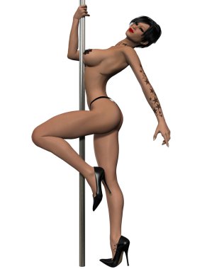 genç seksi pole dans kadın