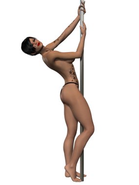 genç seksi pole dans kadın