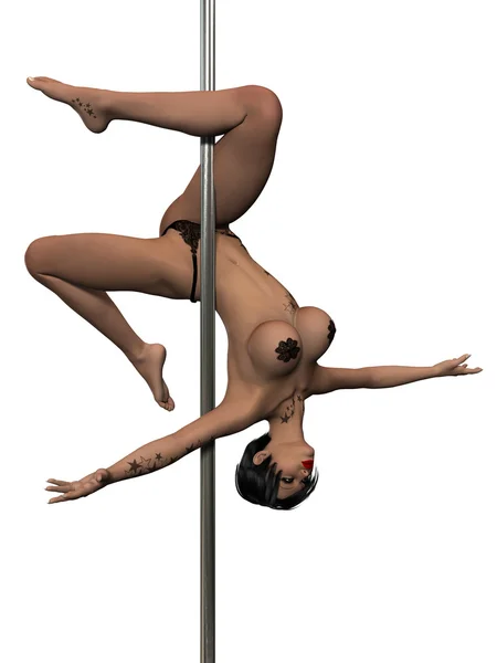 Jeune femme sexy pole dance — Photo
