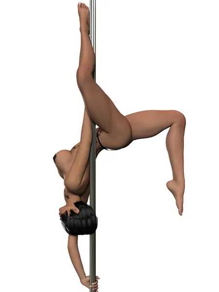Jovem sexy pole dance mulher — Fotografia de Stock